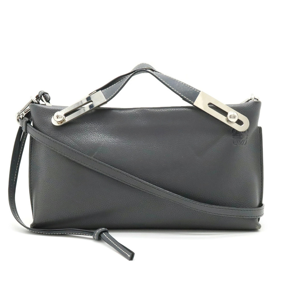 Loewe Anagram Missy Clutch Bag Crossbody Leather Gray